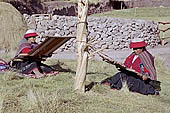 Traditional Quechua loom in the Urubamba valley